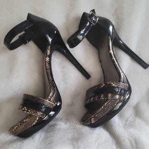 Jessica Simpson Snake Print Heeled Sandals